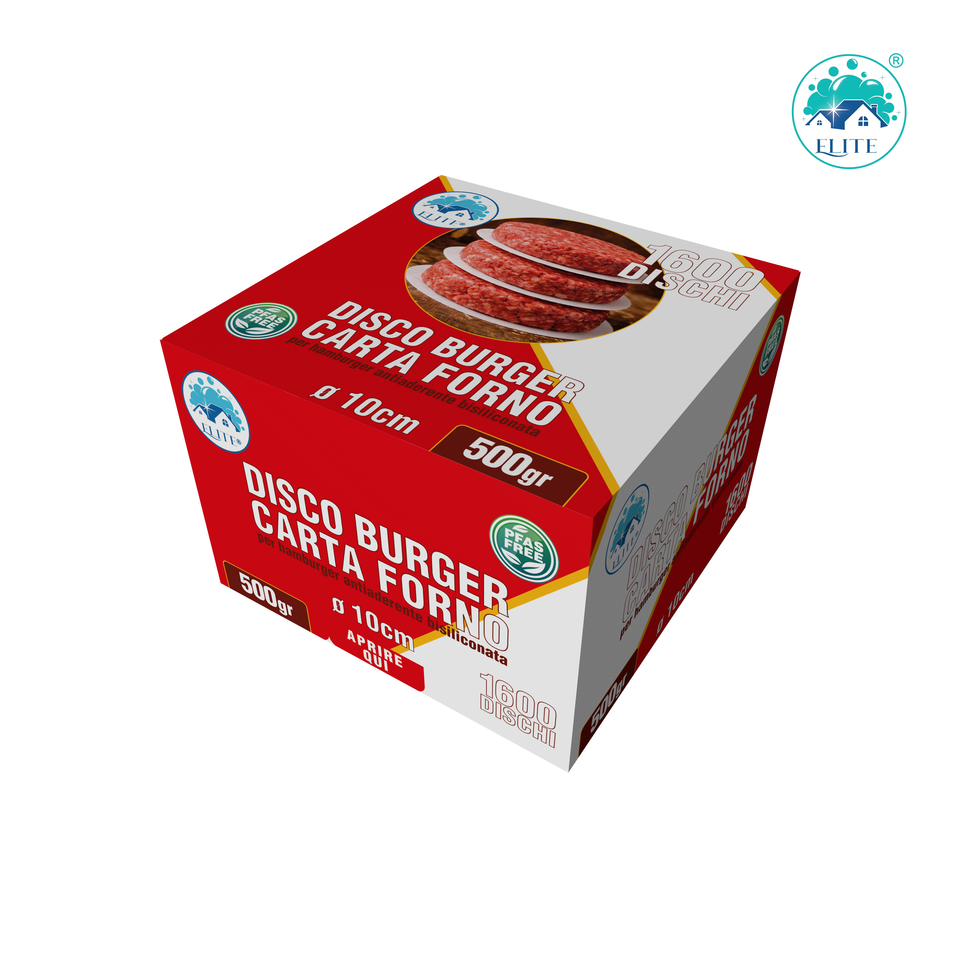 Immagine Carta da forno pretagliata hamburger Ø 10 cm - 1600 pz