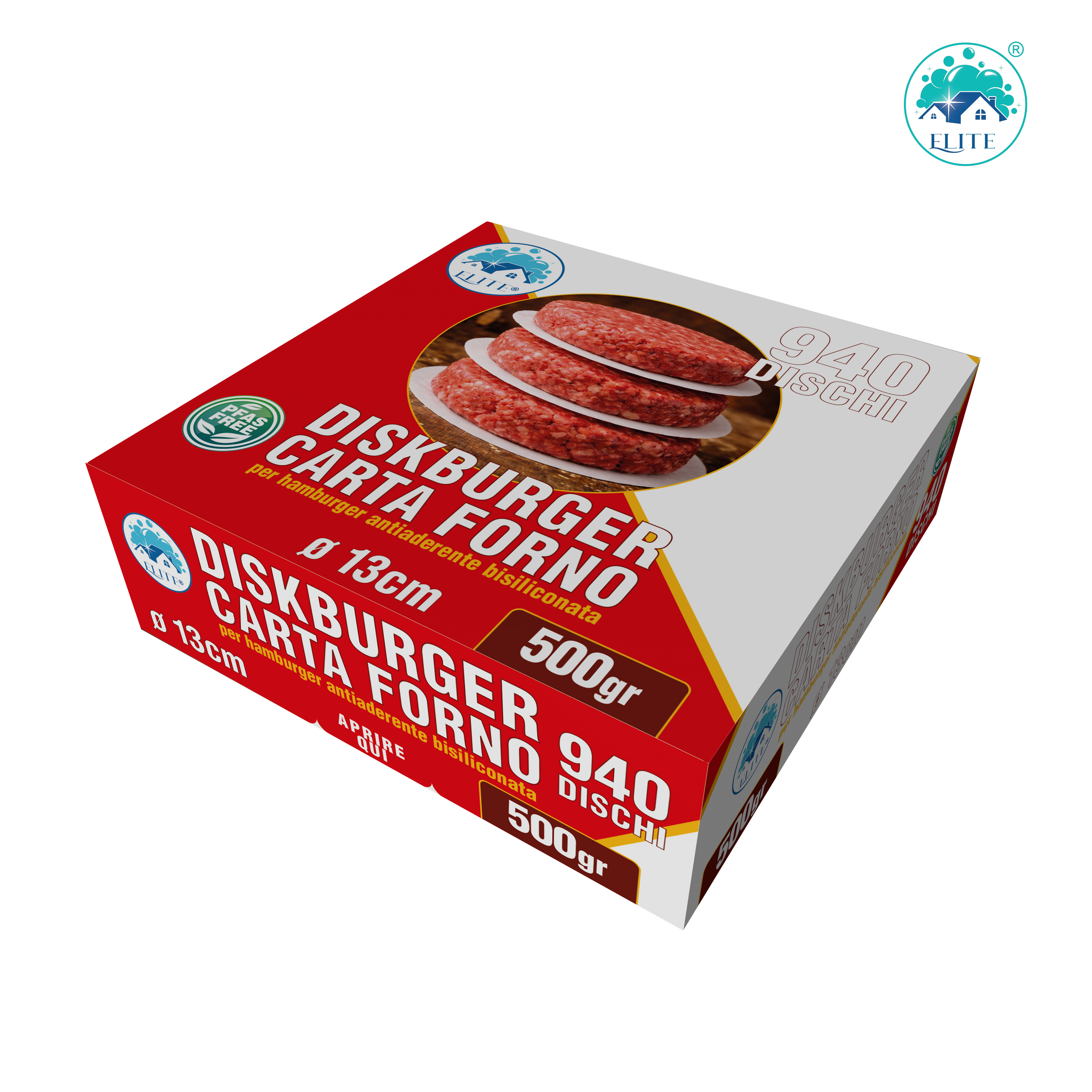Immagine Carta da forno pretagliata hamburger Ø 13 cm - 940 pz