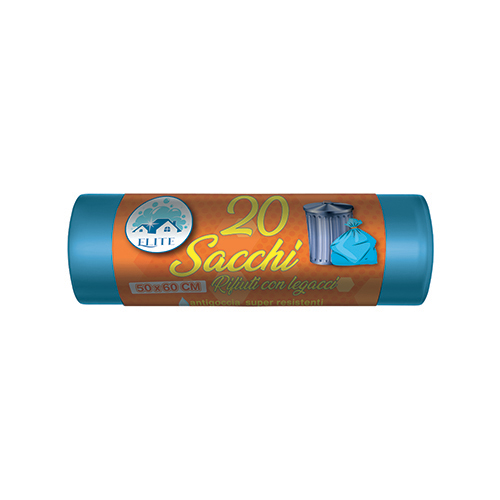 Immagine Sacchi rifiuti 50x60 cm celeste conf. 20 pz