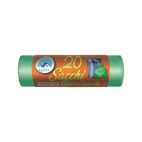 Immagine Sacchi rifiuti 50x60 cm verde conf. 20 pz