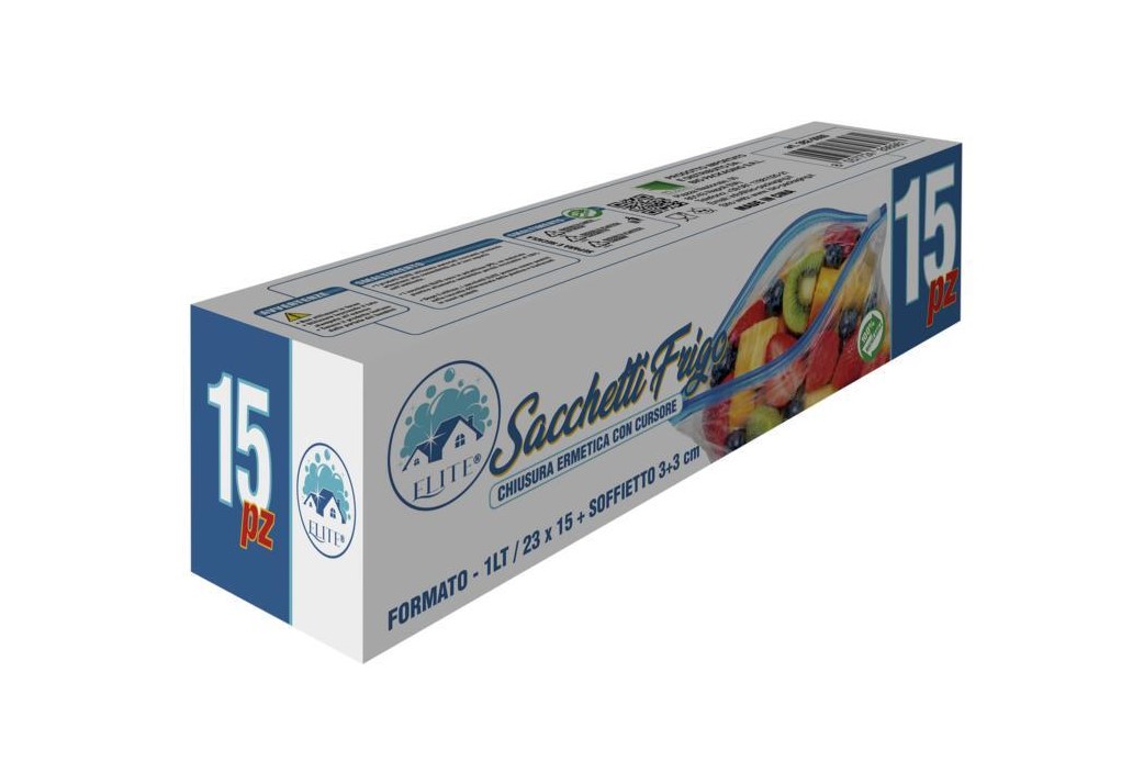 Immagine Sacchetti apri chiudi riutilizzabili 15 pz / 1 lt