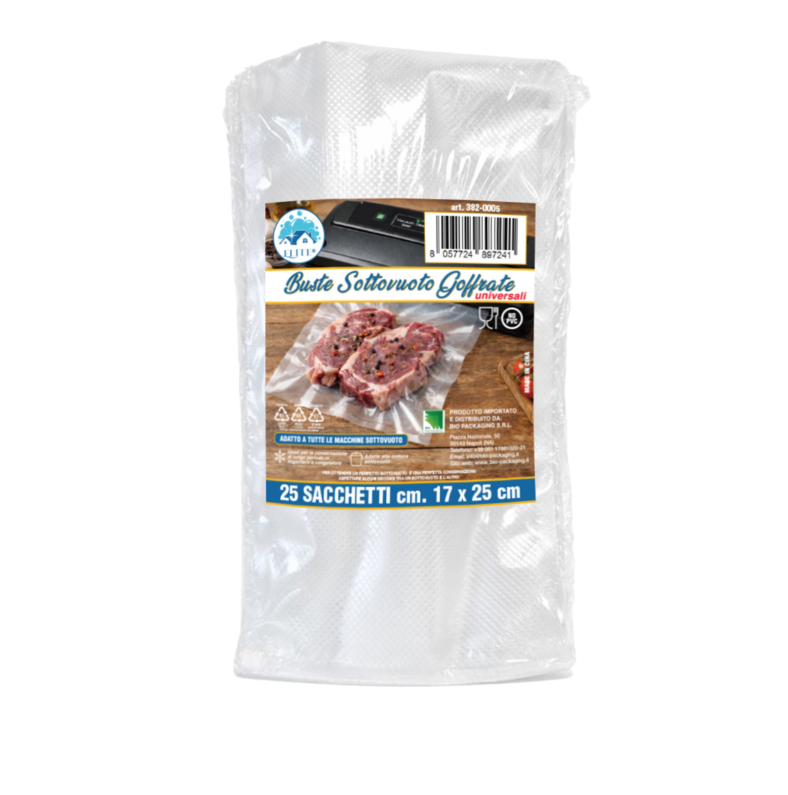 Immagine Sacchetti sottovuoto goffrati 17x25 cm - 25 pz