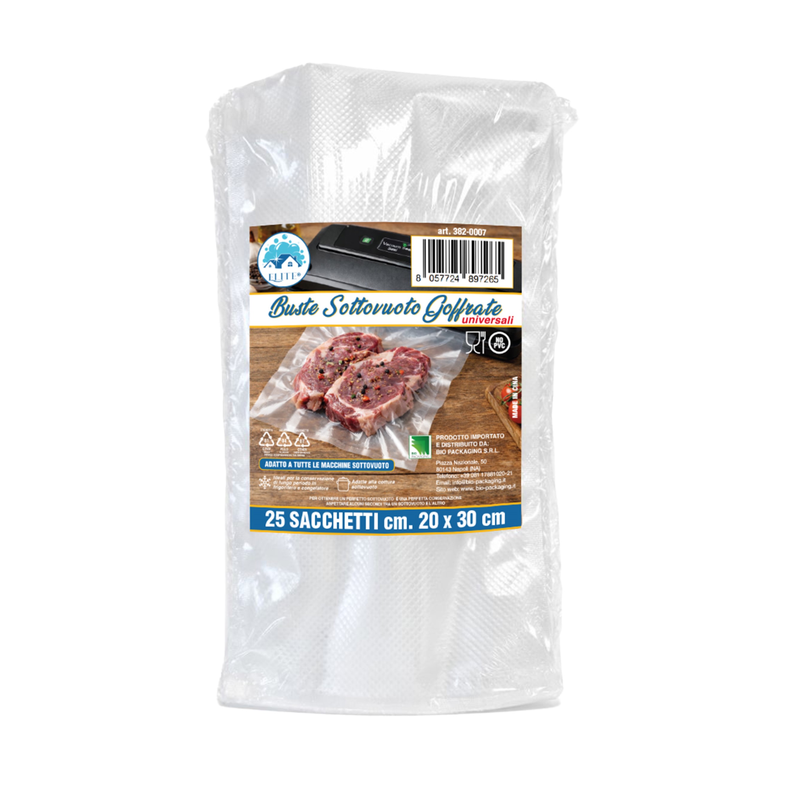Immagine Sacchetti sottovuoto goffrati 20x30 cm - 25 pz