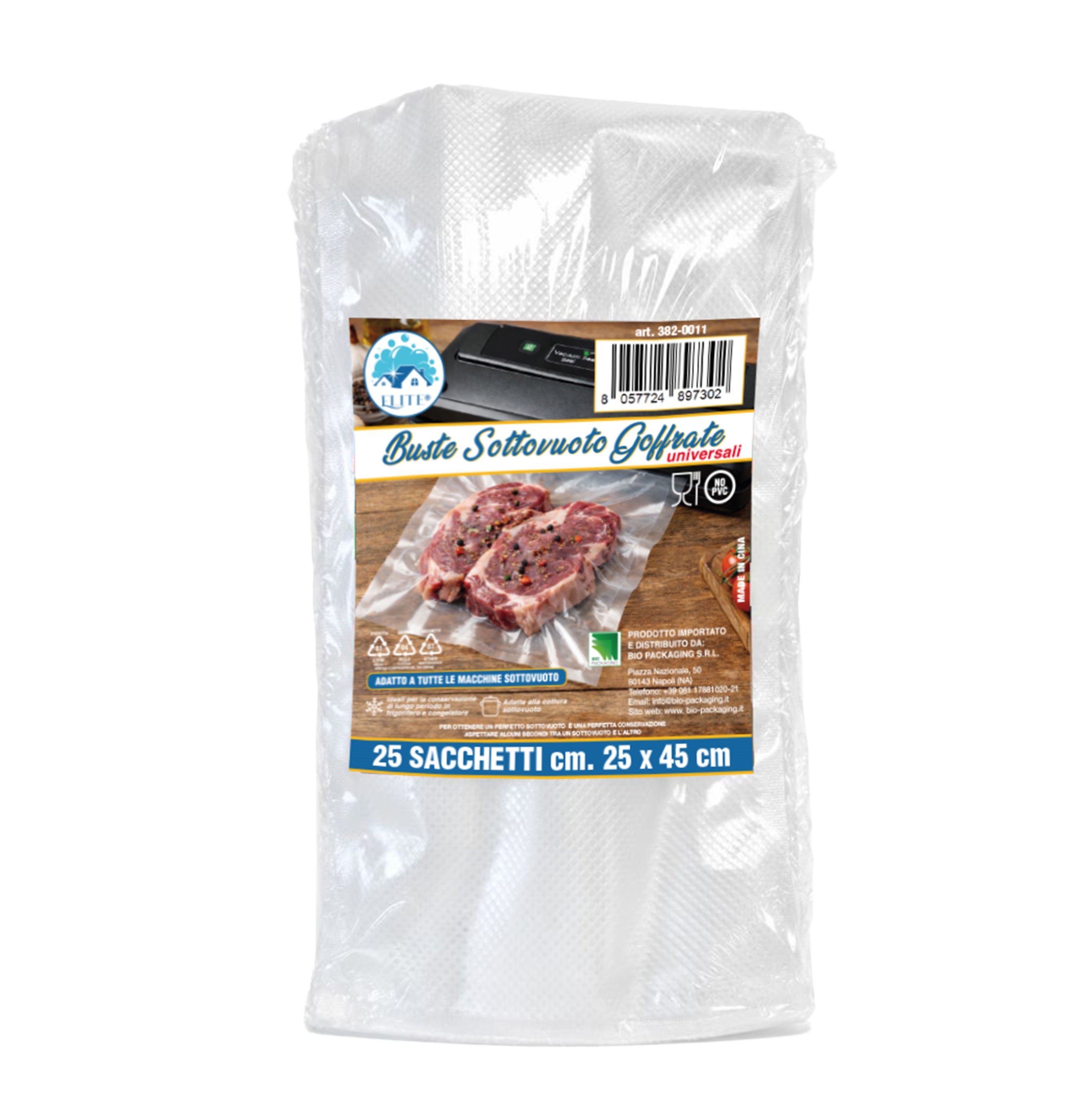 Immagine Sacchetti sottovuoto goffrati 25x45 cm - 25 pz