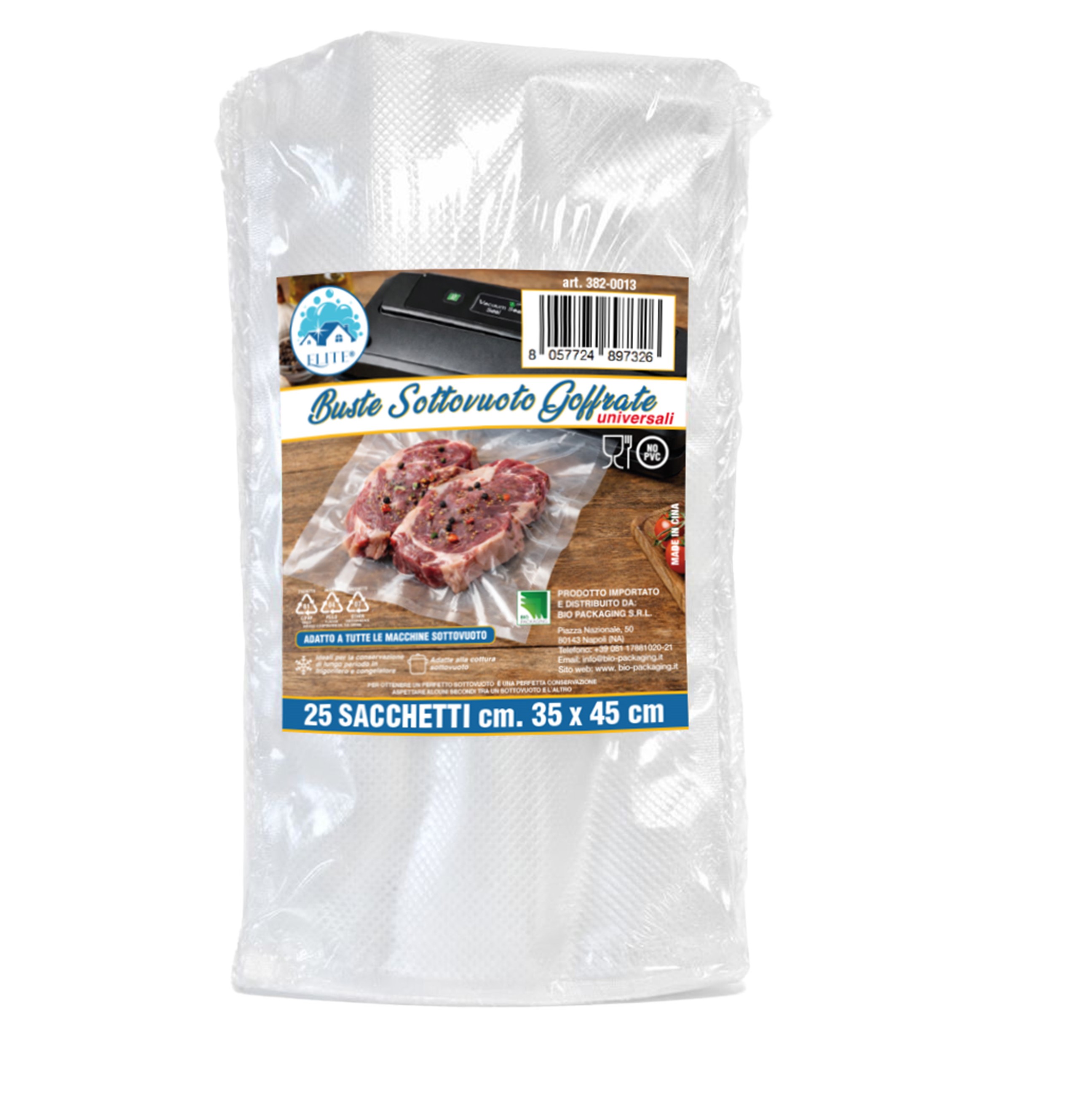 Immagine Sacchetti sottovuoto goffrati 35x45 cm - 25 pz