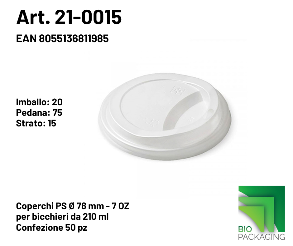 Immagine Coperchi ps Ø 78mm (7 oz) conf. 50 pz