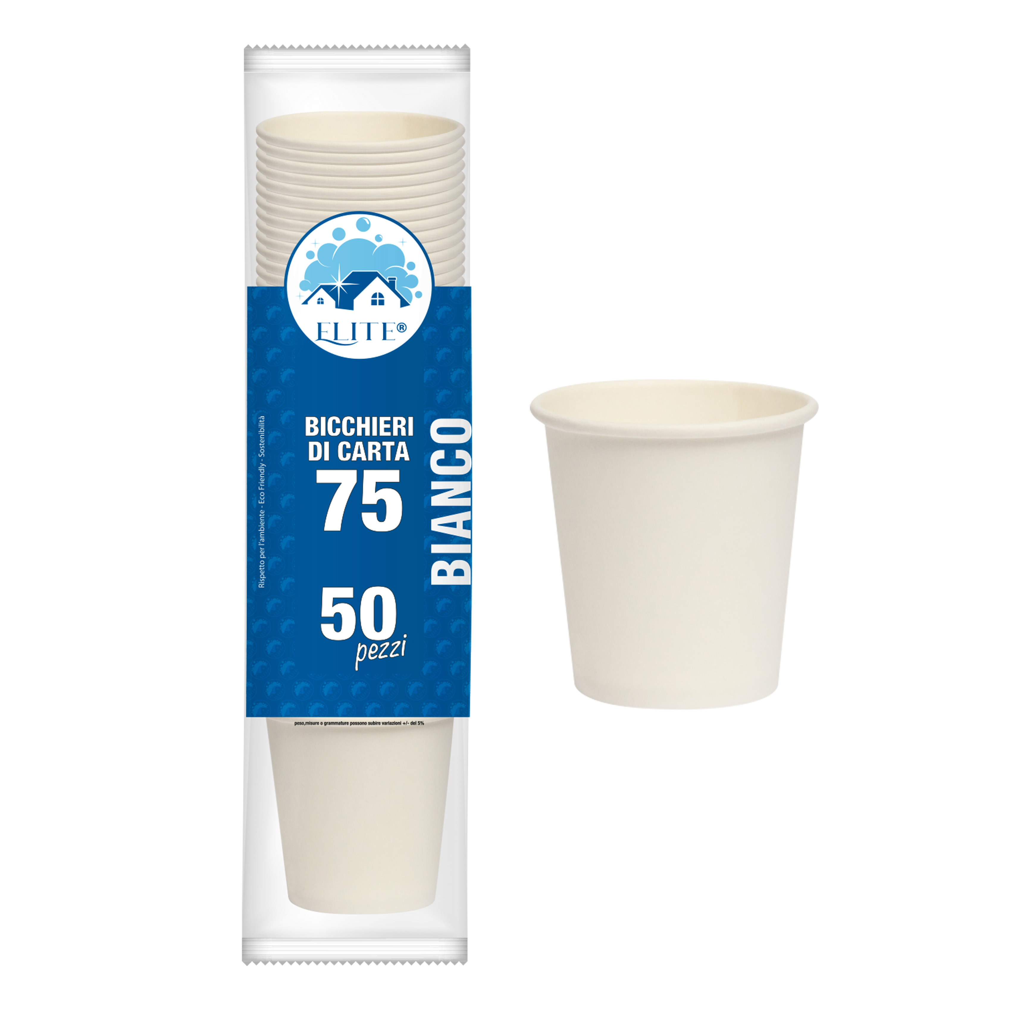 Immagine Bicchieri di carta 75 ml bianchi