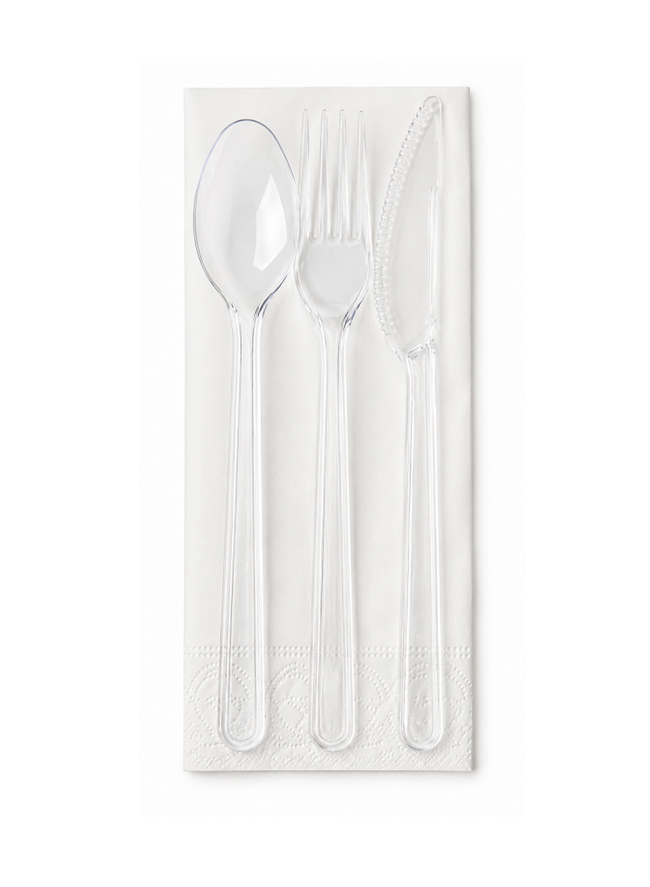 Immagine Tris premium trasparenti reusable forc/colt/cucch/tov conf. 100 pz