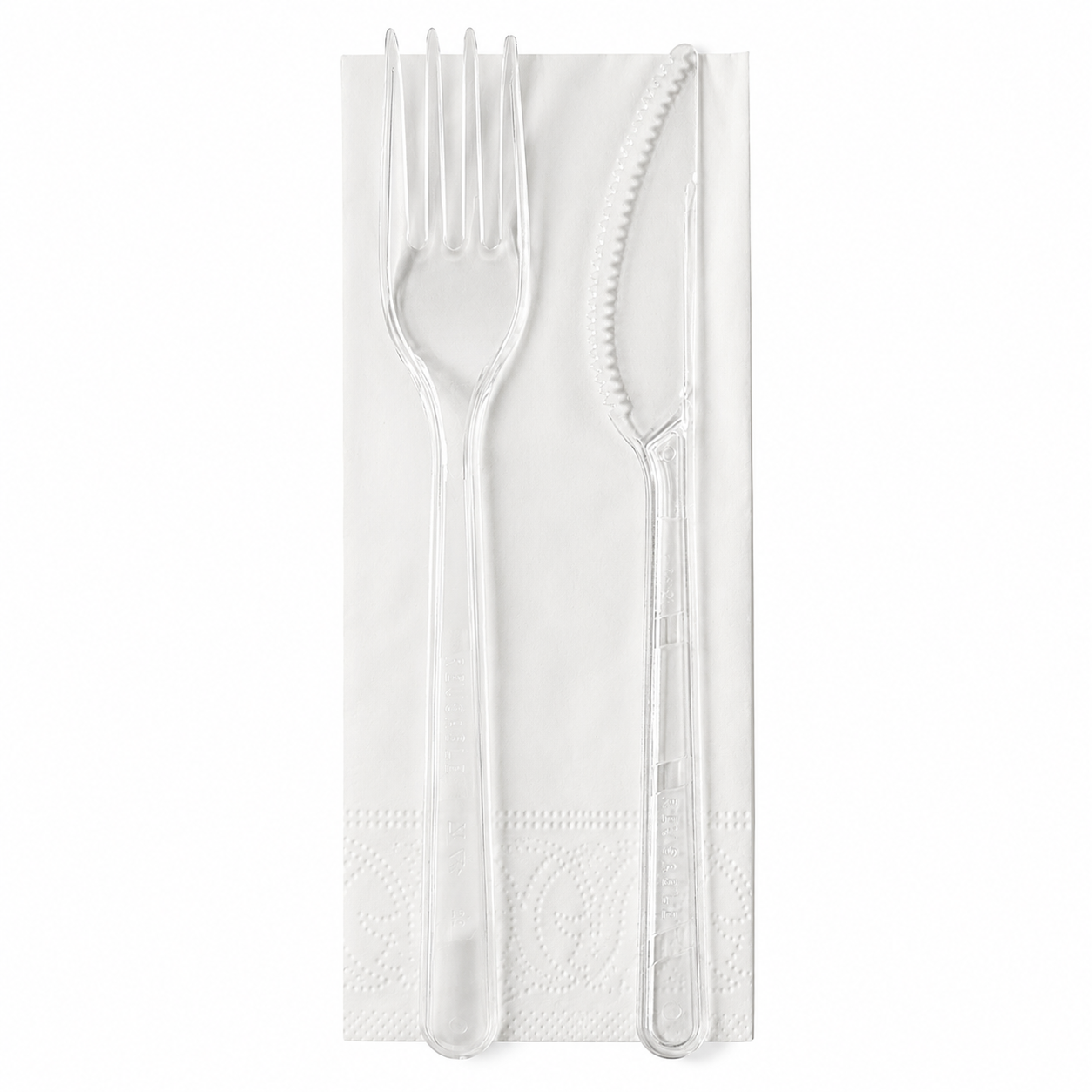 Immagine Bis premium trasparenti reusable forch/coltel/tovag conf. 100 pz