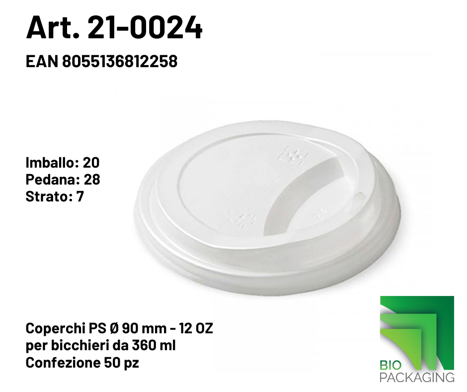 Immagine Coperchi Ø 90mm (12 oz) conf. 50 pz