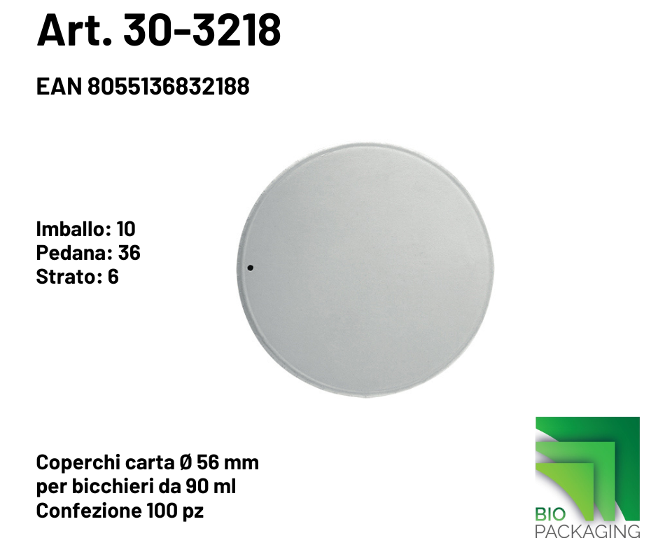 Immagine Coperchi carta Ø 56mm 90ml conf.100 pz