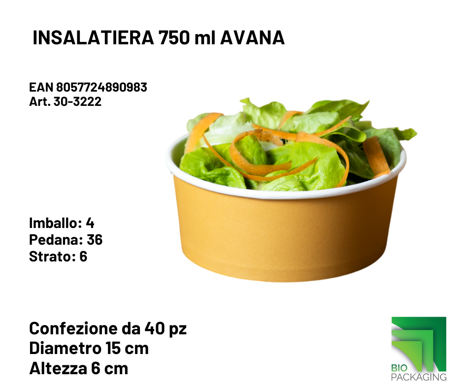 Immagine Insalatiera avana 15x6 cm 750 ml conf. 40 pz
