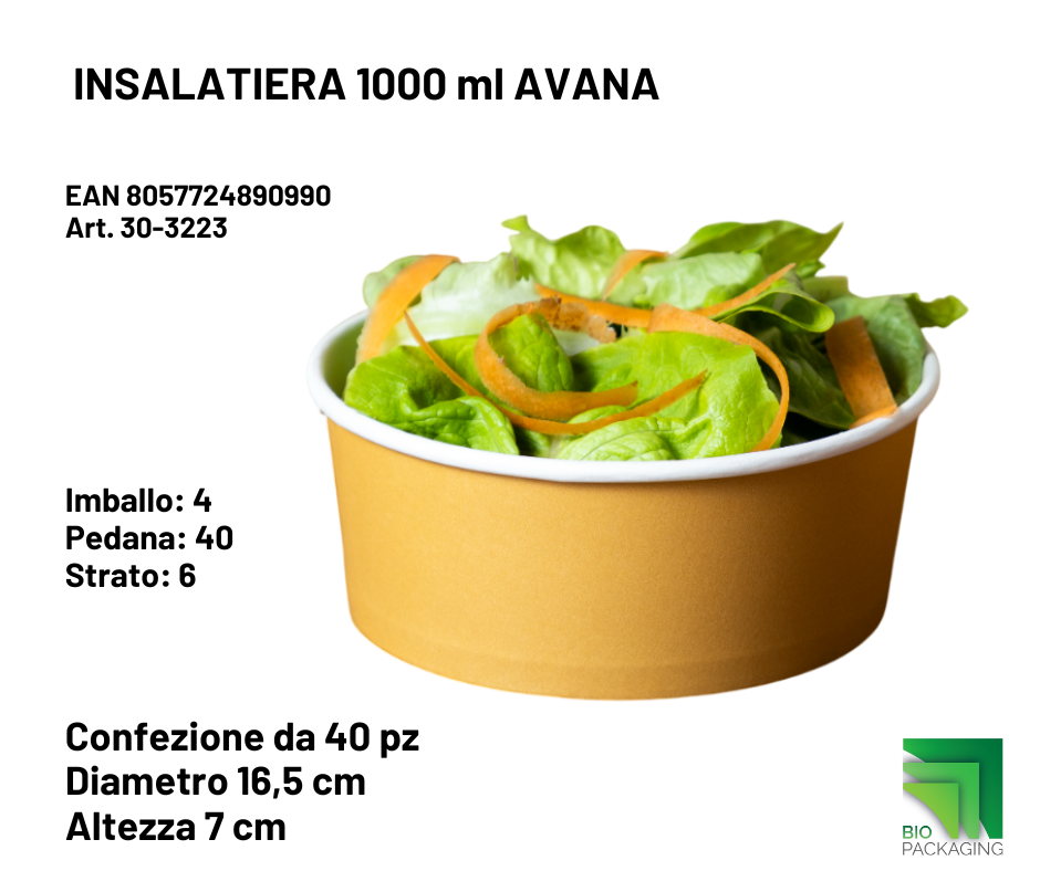 Immagine Insalatiera avana 16,5x7 cm 1000 ml conf. 40 pz