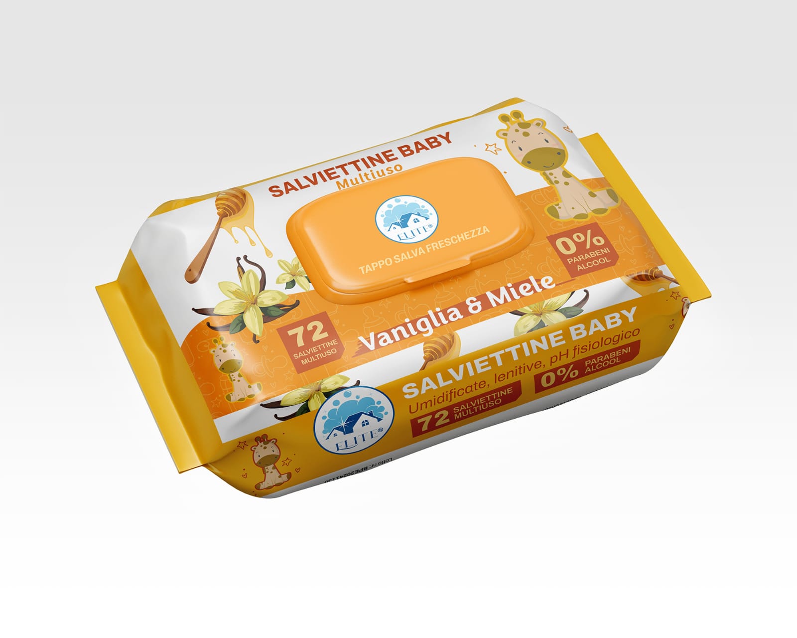 Immagine Salviettine multisuo detergenti vaniglia e miele conf. 72 pz