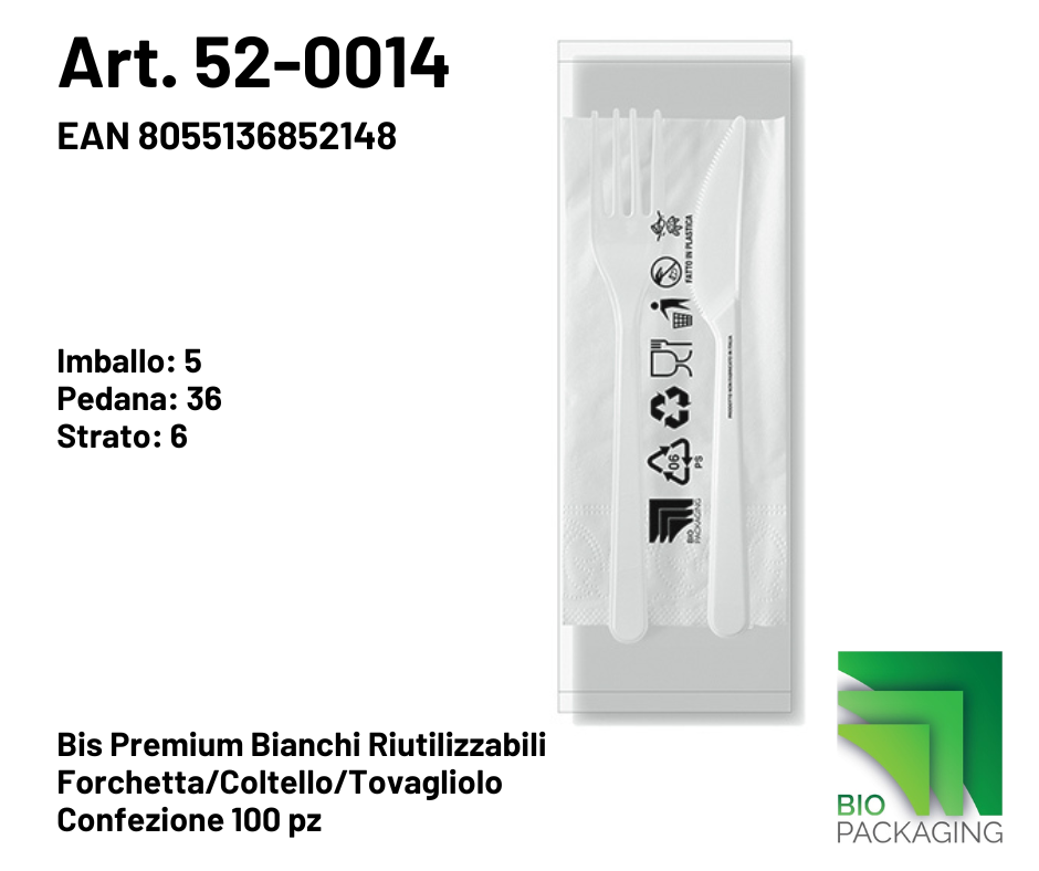 Immagine Bis premium bianchi reusable forc/col/tov conf. 100 pz
