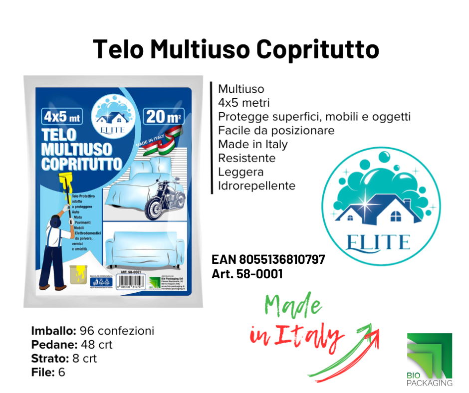 Immagine Telo copritutto trasparente 4x5 mt