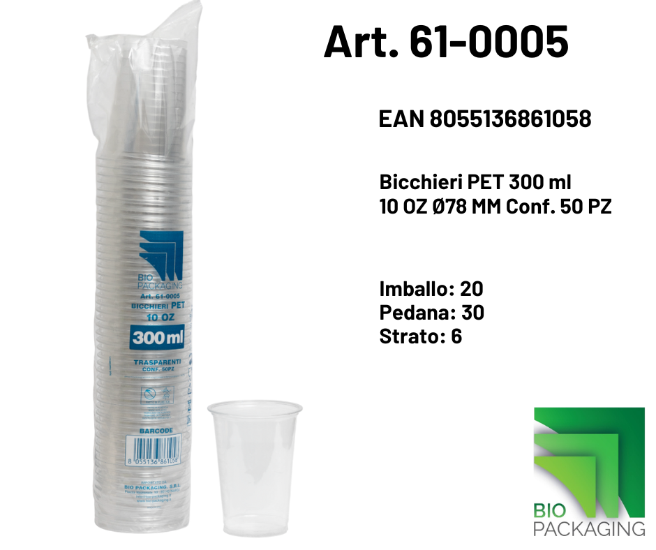 Immagine Bicchieri pet 300 ml/10 oz Ø78 mm conf. 50 pz
