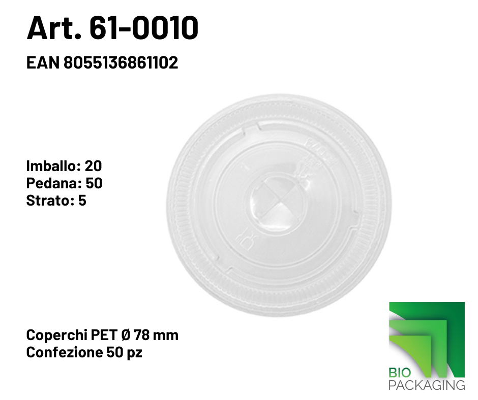 Immagine Coperchi pet Ø 78mm conf. 50 pz