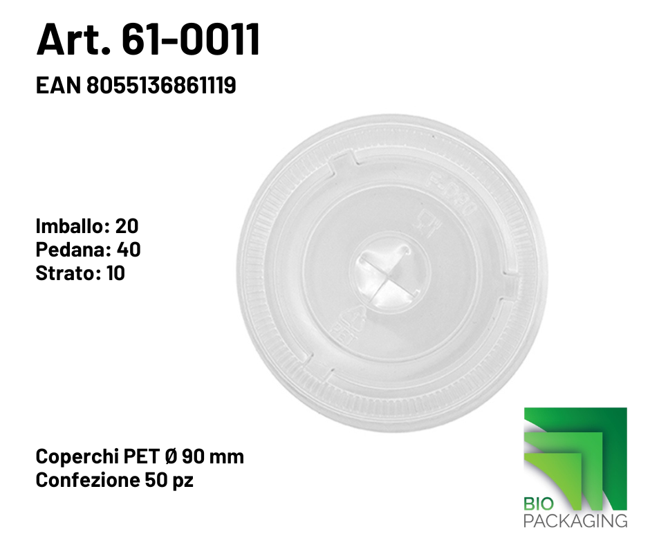 Immagine Coperchi pet Ø 90mm conf. 50 pz