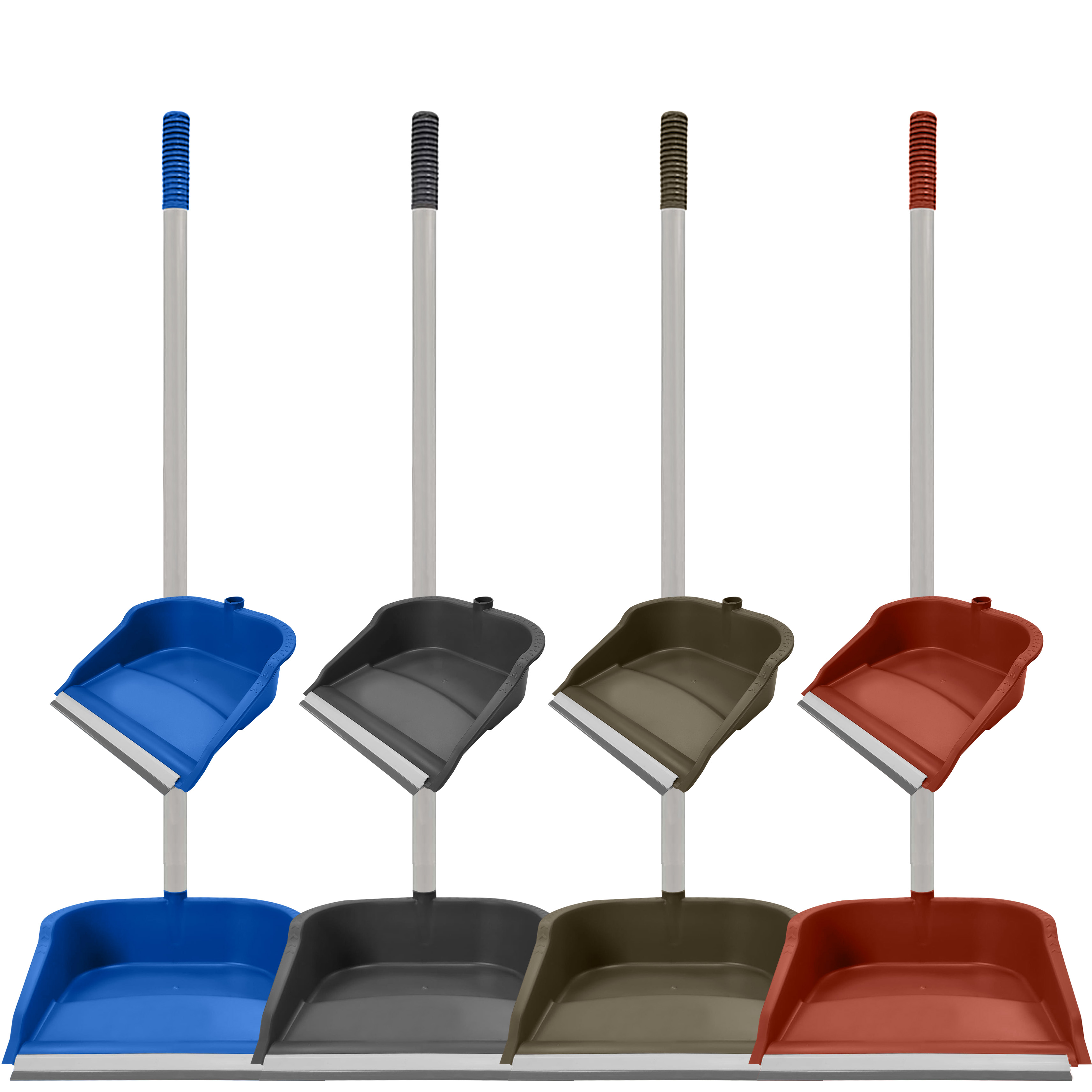 Immagine Paletta bordo gomma asta fissa rossa/blu/grigia/marrone