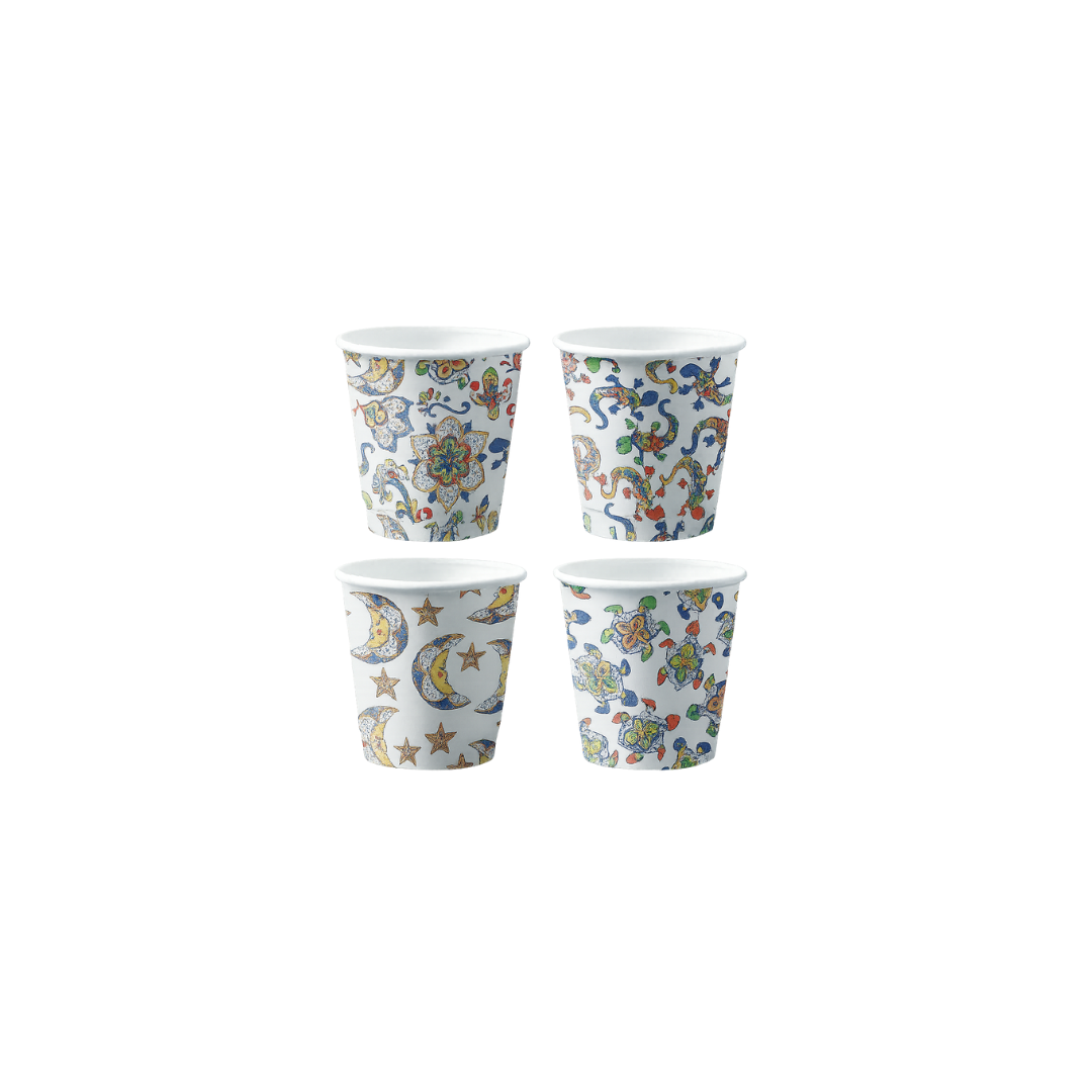Immagine Bicchieri carta 75 ml dec. ceramica conf 50 pz