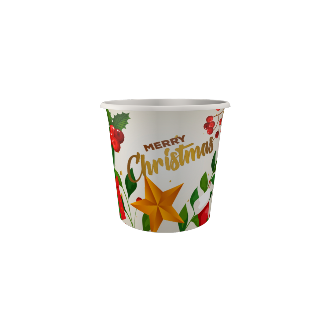 Immagine Bicchieri carta 75 ml dec. merry christmas conf.50 pz