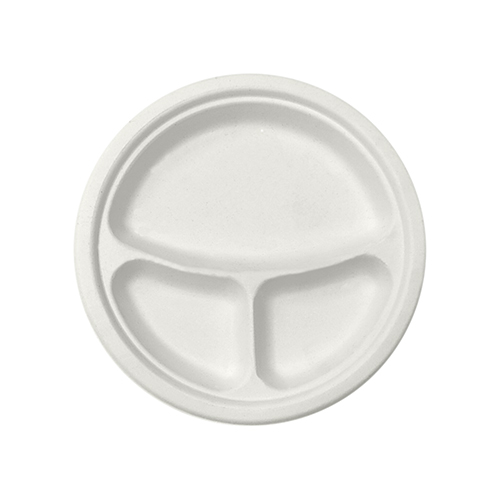 Immagine Piatti compostabili cm 23 3parti conf.50 pz