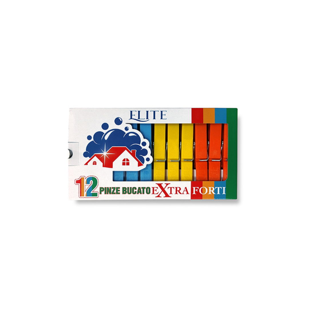 Immagine Pinze bucato extra forti elite colorate conf. 12pz