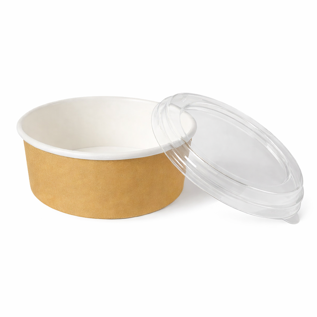 Immagine Insalatiera kraft 1100 ml +coperchio pet - set 50 pz