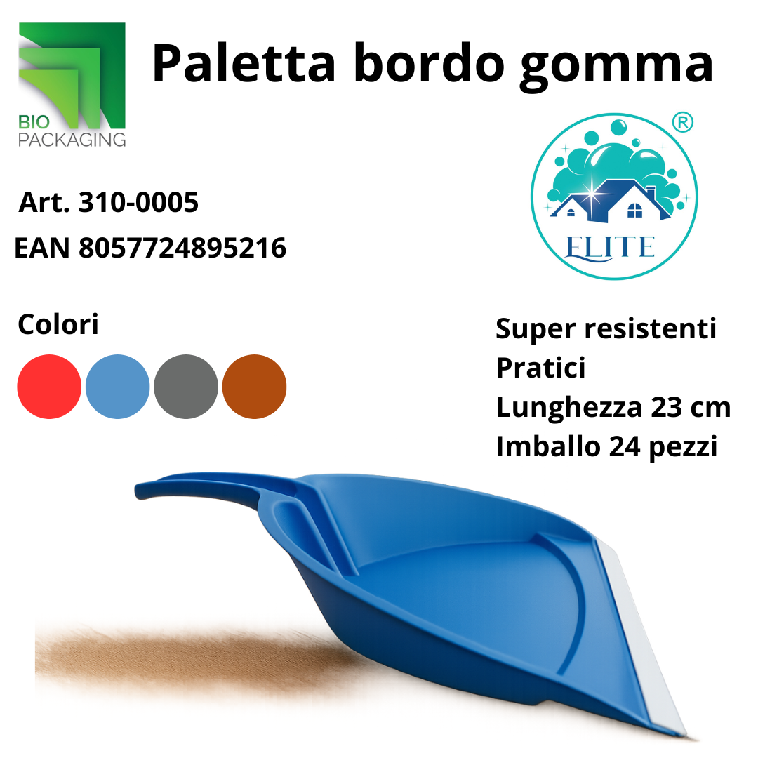 Immagine Paletta bordo gomma cm 23 rosso/blu/grigio/marrone