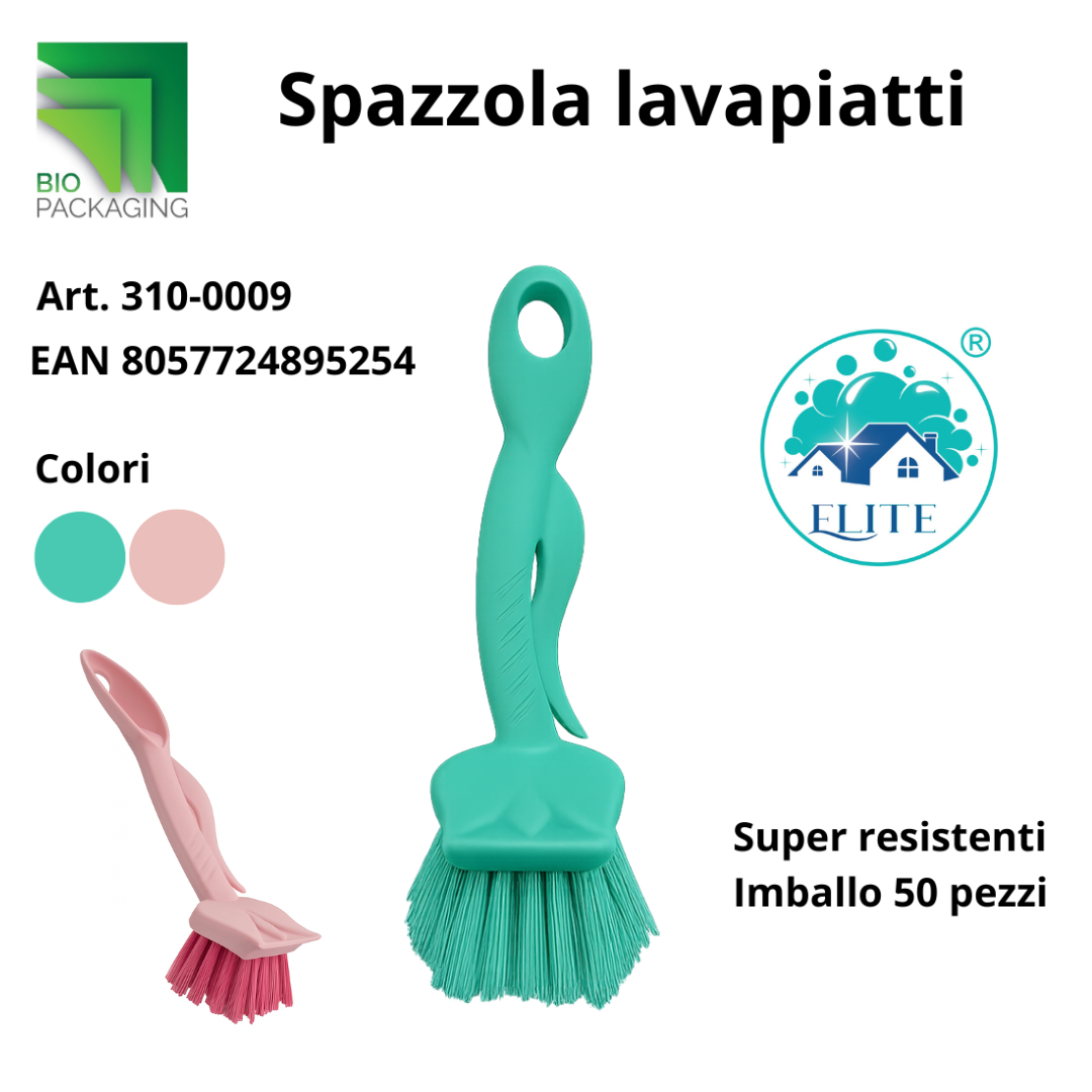 Immagine Spazzola verde tiffany/rosa confetto
