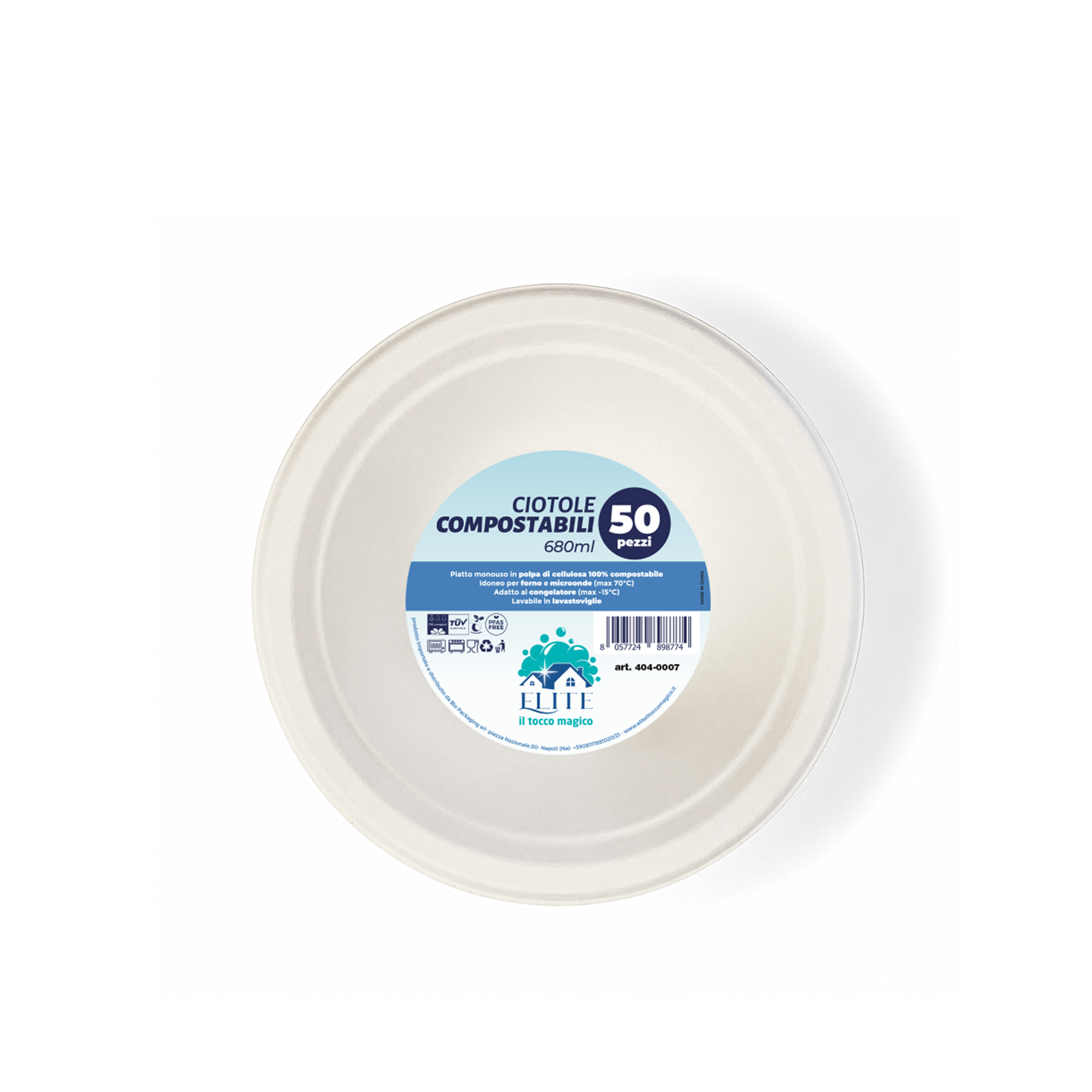 Immagine Piatto fondo polpa pfas free 680 ml - 50 pz