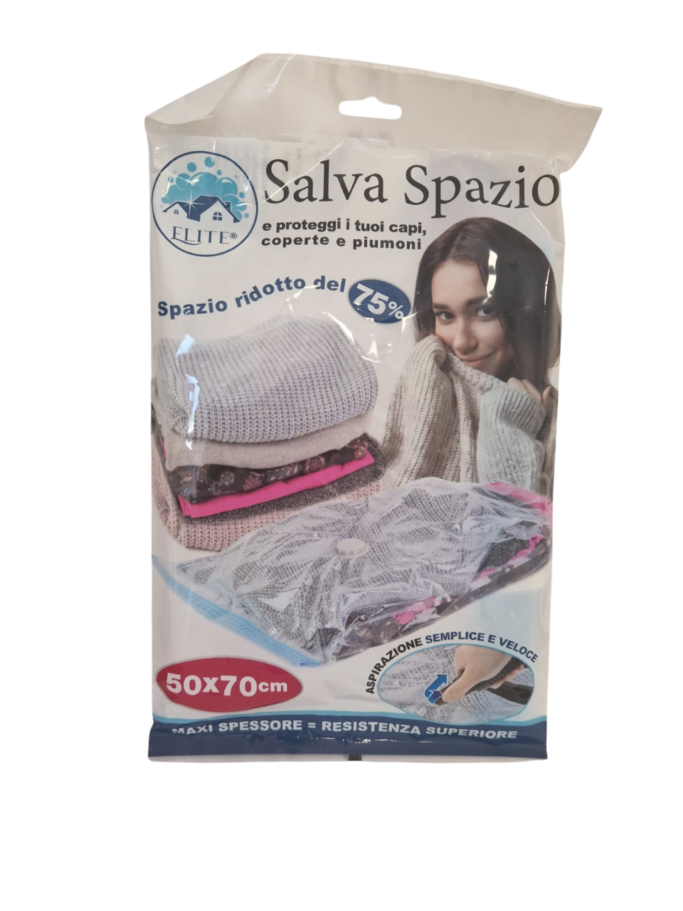 Immagine Sacchetto salvaspazio 50x70cm pet+pe
