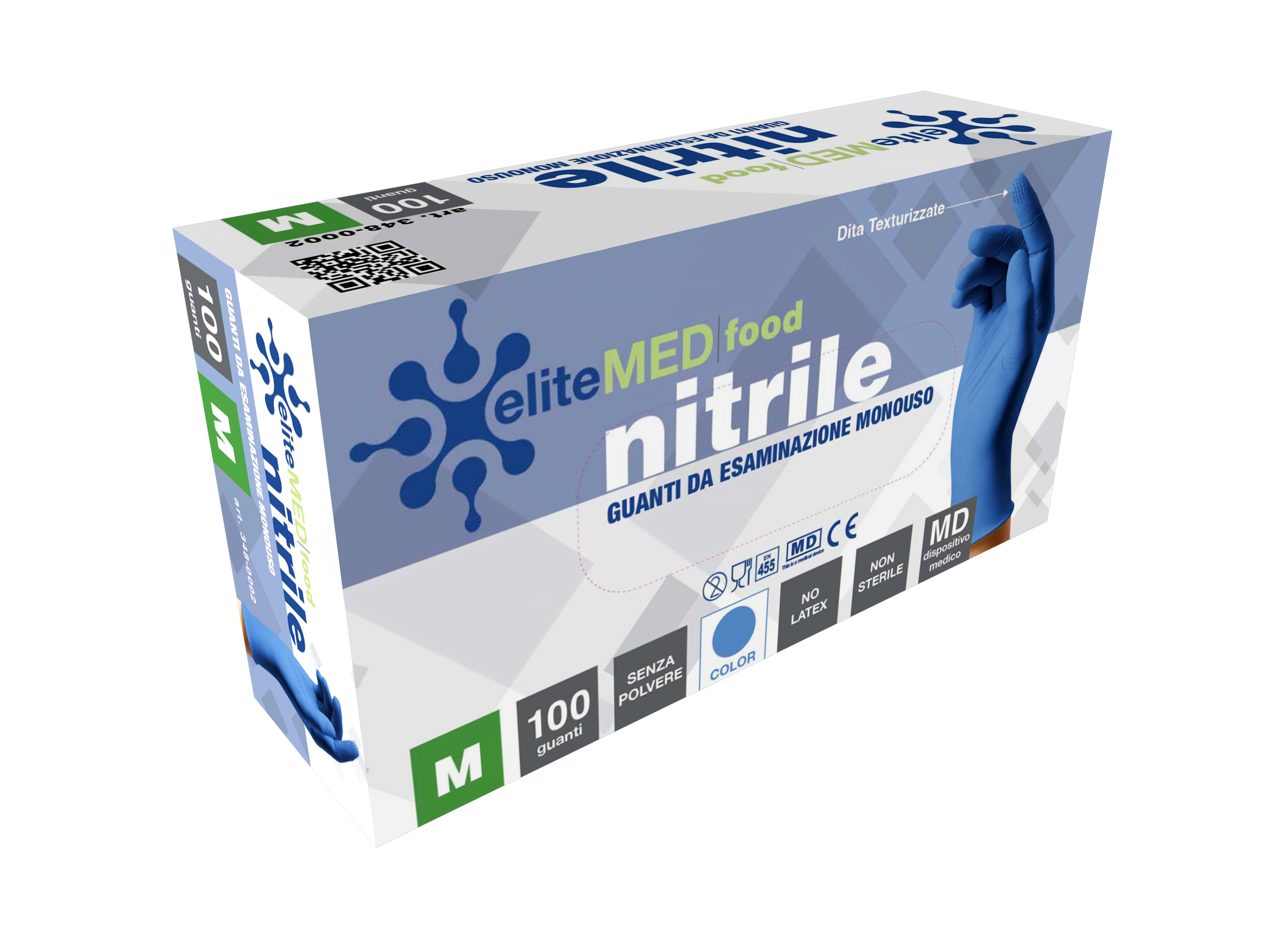 Immagine Guanti di nitrile blu conf.100 pz - taglia m