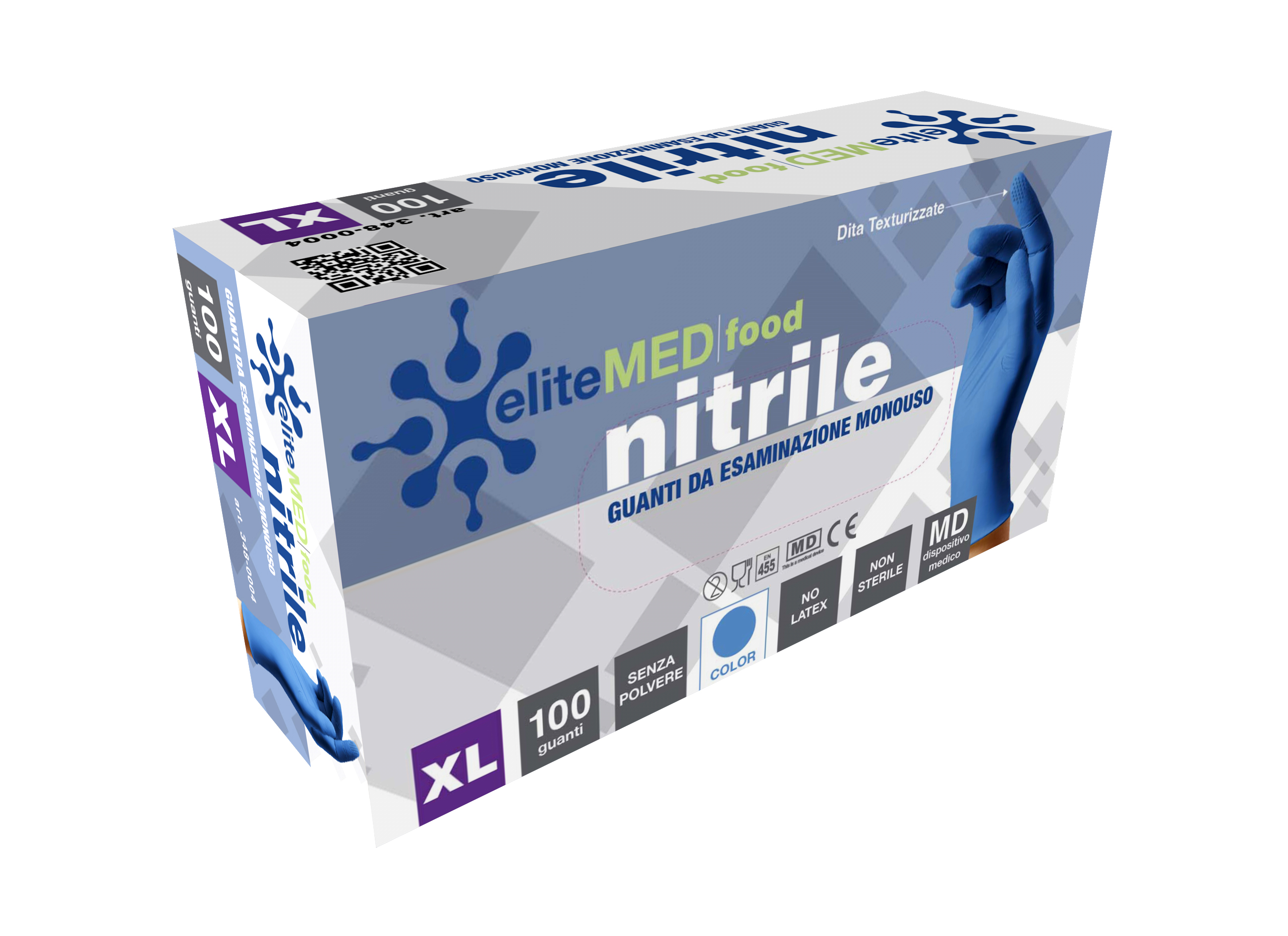 Immagine Guanti di nitrile blu conf.100 pz - taglia xl