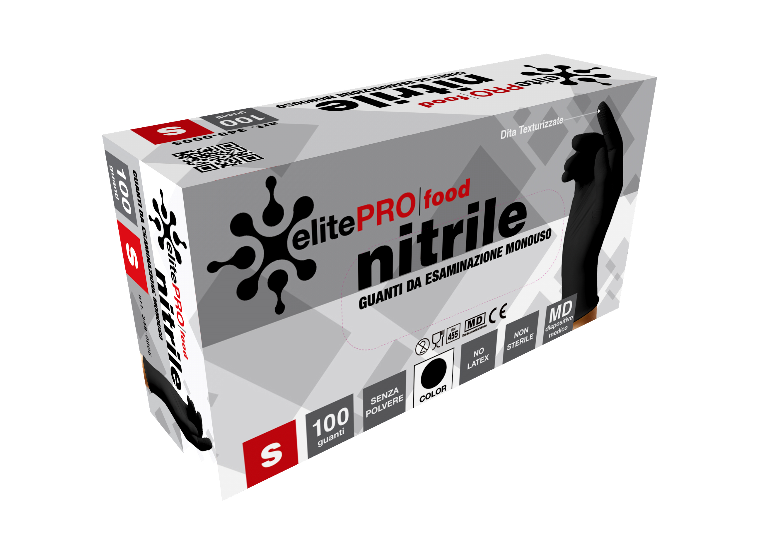 Immagine Guanti di nitrile neri conf. 100 pz - taglia s